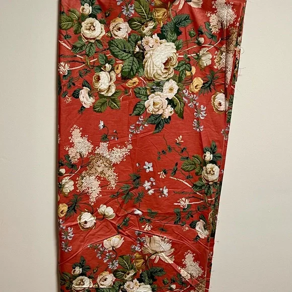 VTG Floral Designer Brunschwig & File Fabric in Coral Pink and Green 12 yards - Picture 13 of 14